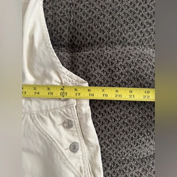 We the Free People Peace Sign Ziggy Harmony Overalls in White Medium Retail $128 - Picture 12 of 16